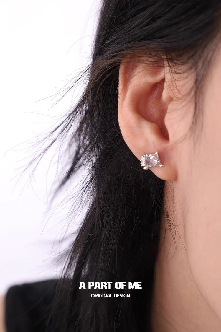 Illusion 925 Sterling Silver Zircon Stud Earrings
