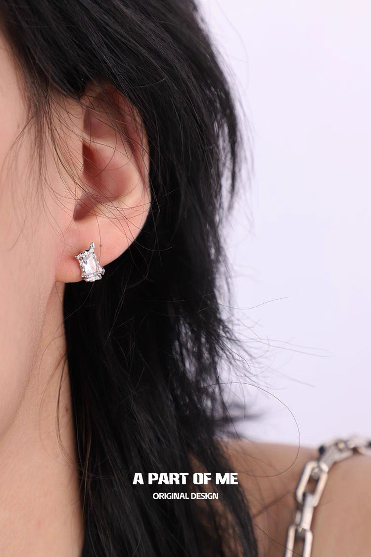 Illusion 925 Sterling Silver Zircon Stud Earrings