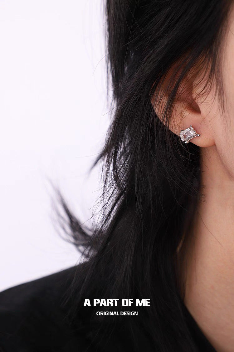 Illusion 925 Sterling Silver Zircon Stud Earrings