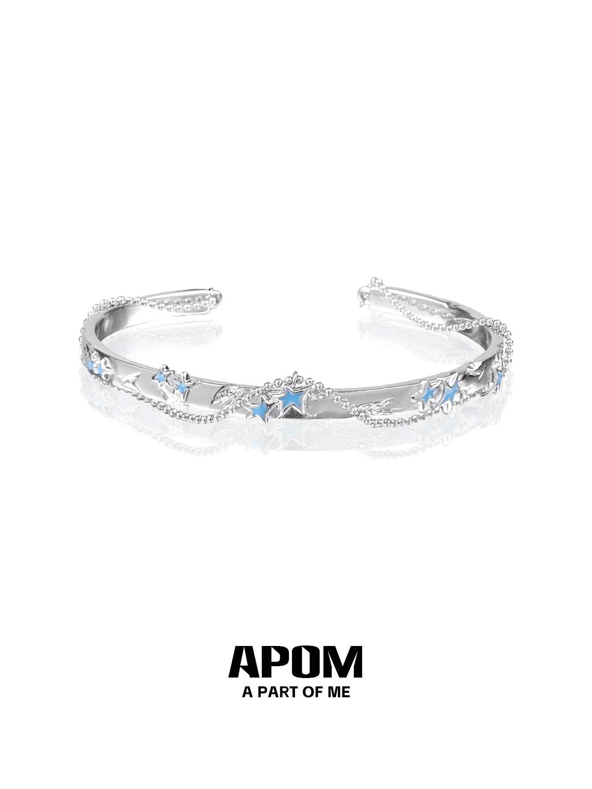 Blue Star 18K Platinum Plating Y2K Retro Bangle Braclet