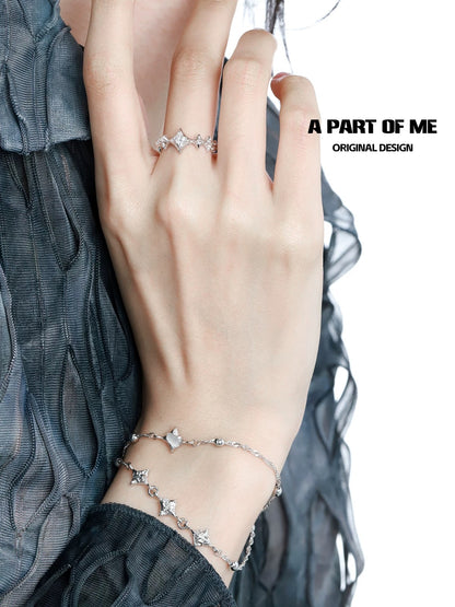 Starlight S925 Sterling Silver Double Layered Bracelet