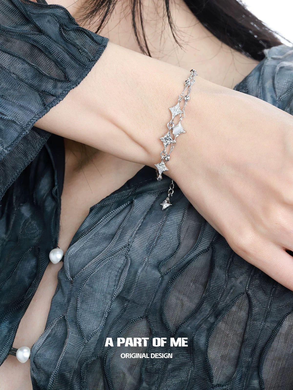 Starlight S925 Sterling Silver Double Layered Bracelet
