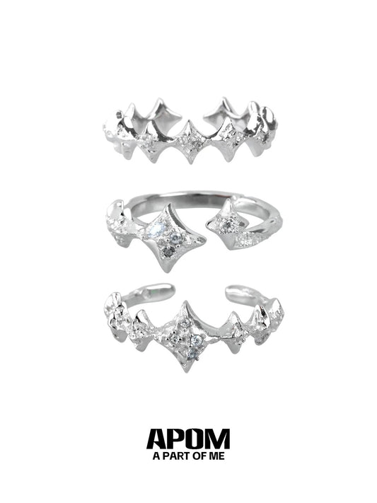 Starlight S925 Sterling Silver Adjustable Rings