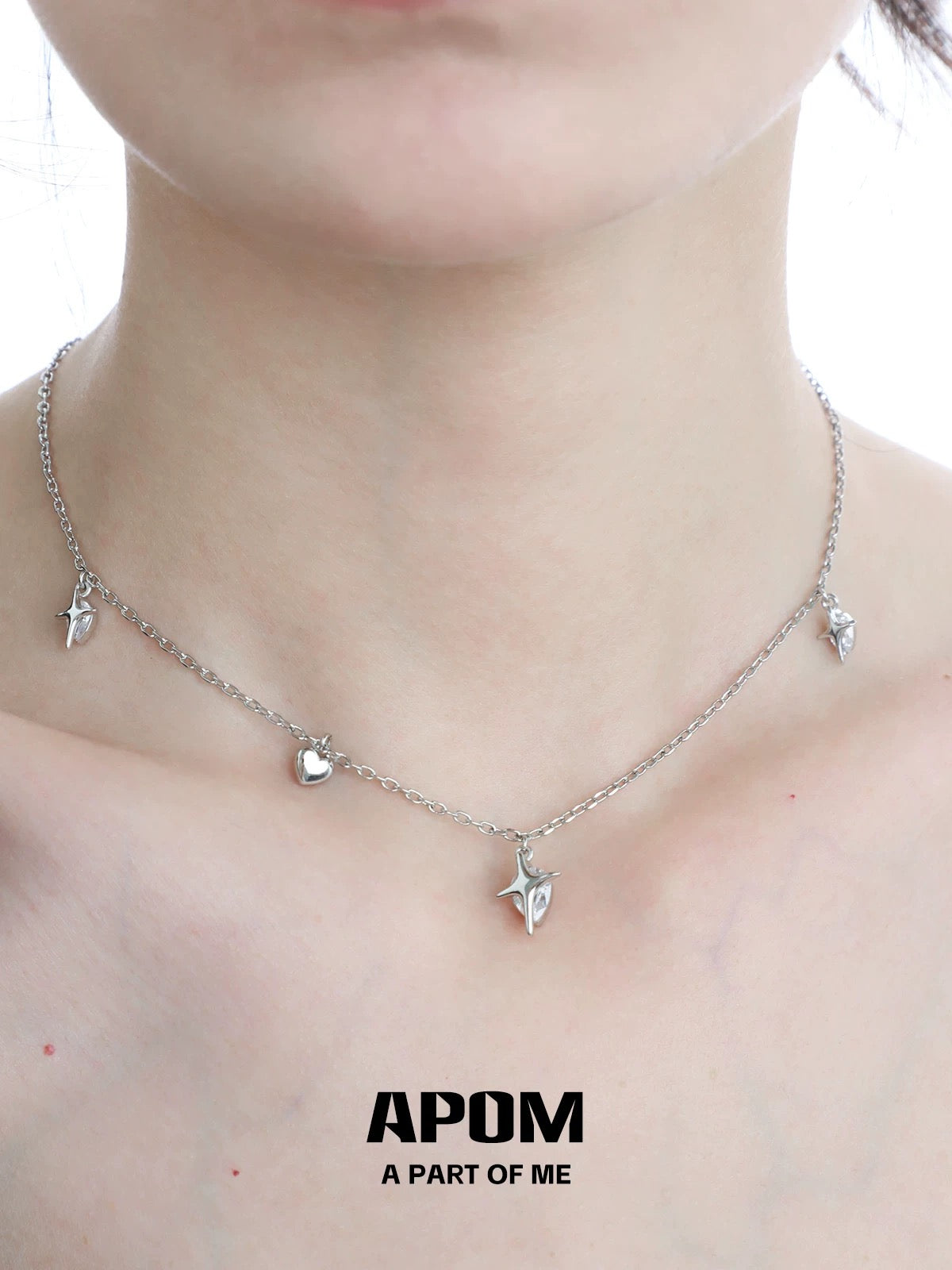 Sparkling 18K Platinum Plating Star Necklace Combo
