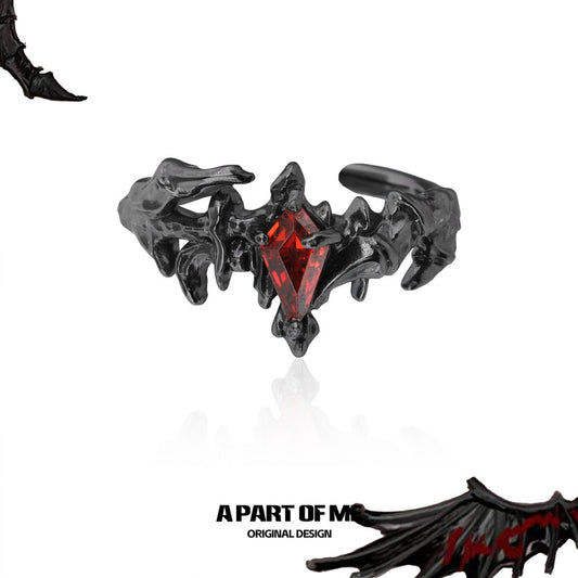 Shadow Flame Series (Sylus Dragon Form) S925 Sterling Silver 18K Black Gold Plating Ring
