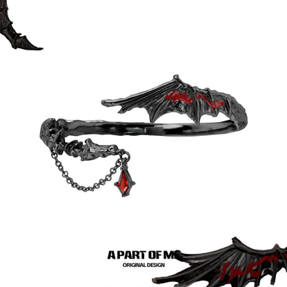 Shadow Flame Series (Sylus Dragon Form) 18K Black Gold Plating Dragon Wing & Tail Bangle