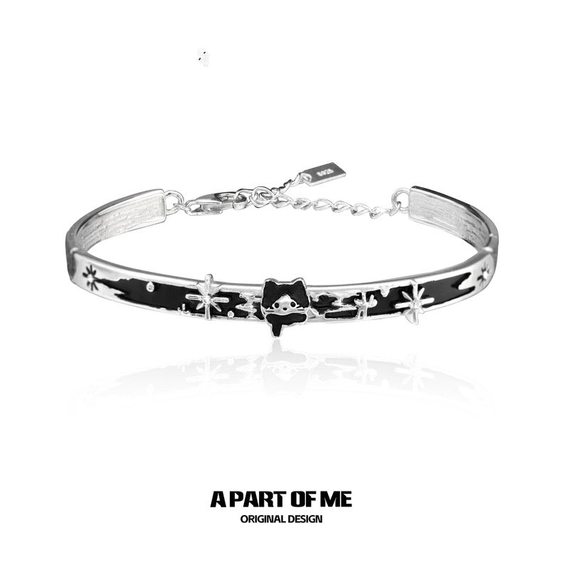 The Winter Kitten S925 Sterling Silver Cat Bangle