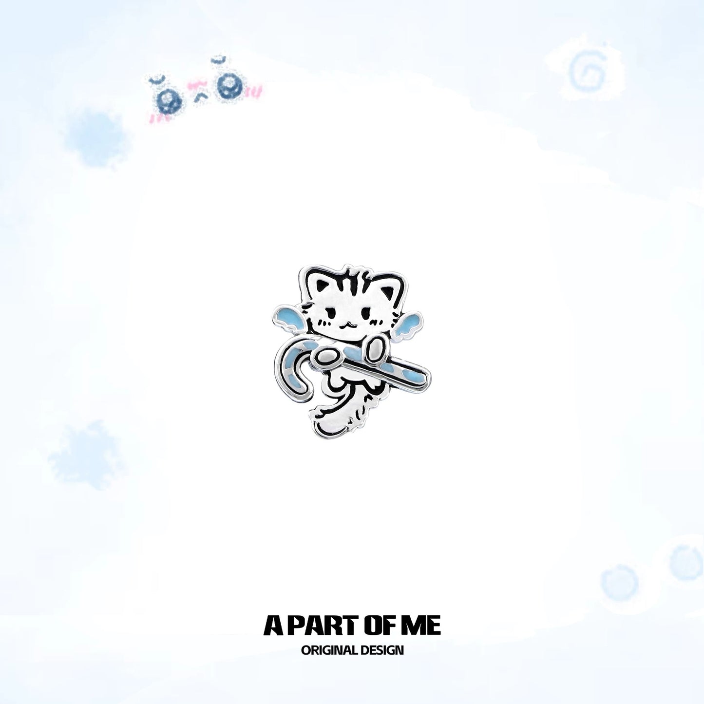 The Winter Kitten 18K Platinum Plating Stud Earrings