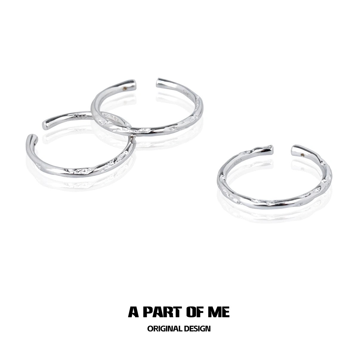 Basic S925 Sterling Silver Adjustable Mini Rings