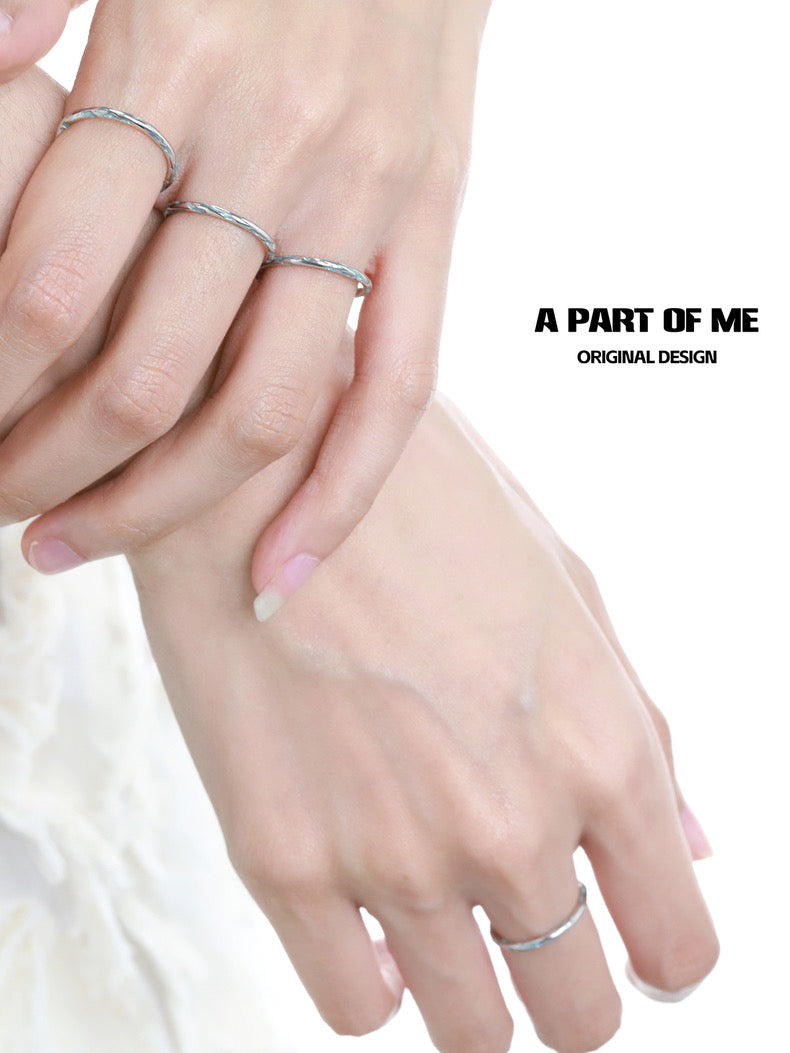 Basic S925 Sterling Silver Mint Resin Adjustable Mini Rings