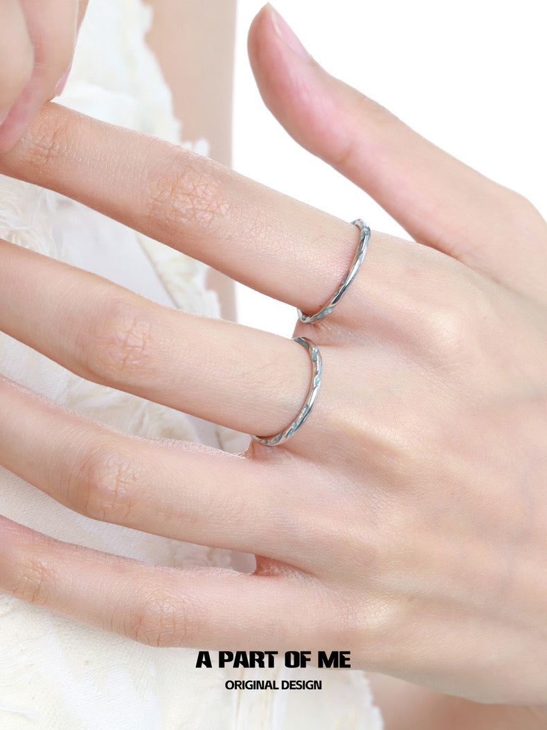 Basic S925 Sterling Silver Mint Resin Adjustable Mini Rings