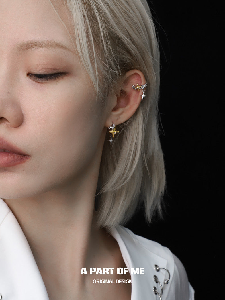 Golden Star 18K Platinum Plating Ear Cuffs
