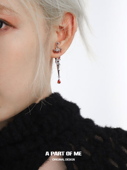 God of War 18K Platinum Plating Rose Sword Earrings