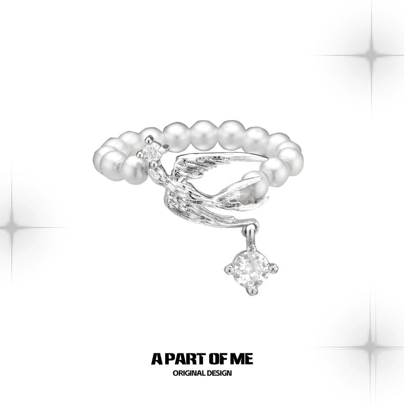 Celestial Plumage S925 Sterling Silver Pearl Ring