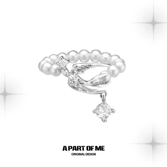 Celestial Plumage S925 Sterling Silver Pearl Ring