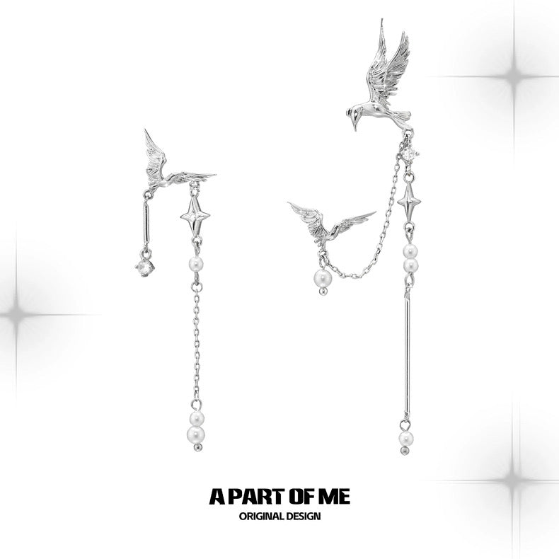 Celestial Plumage 18K Platinum Plating Earrings