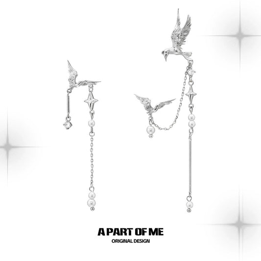 Celestial Plumage 18K Platinum Plating Earrings