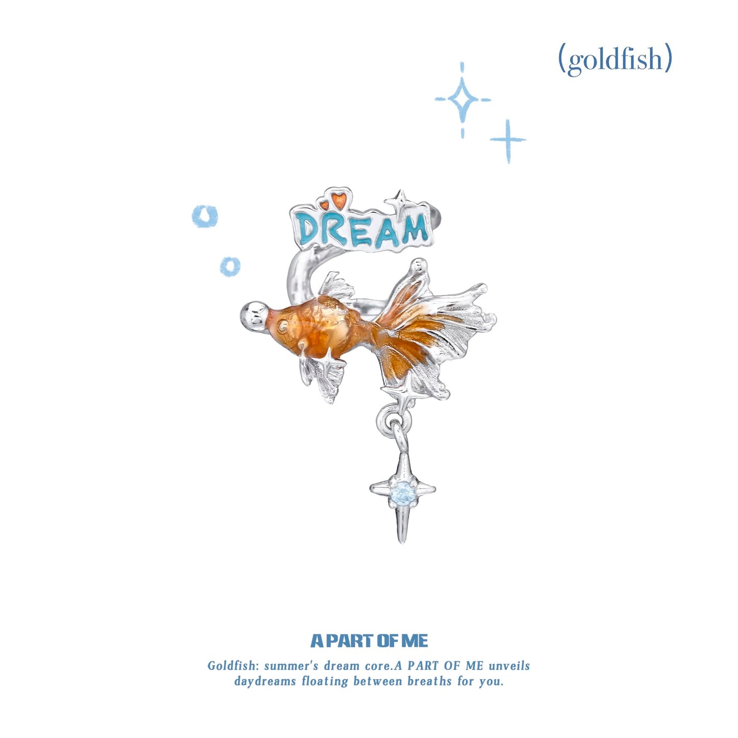 Dreamcore Goldfish 18K Platinum Plating Summer Dream Earcuffs