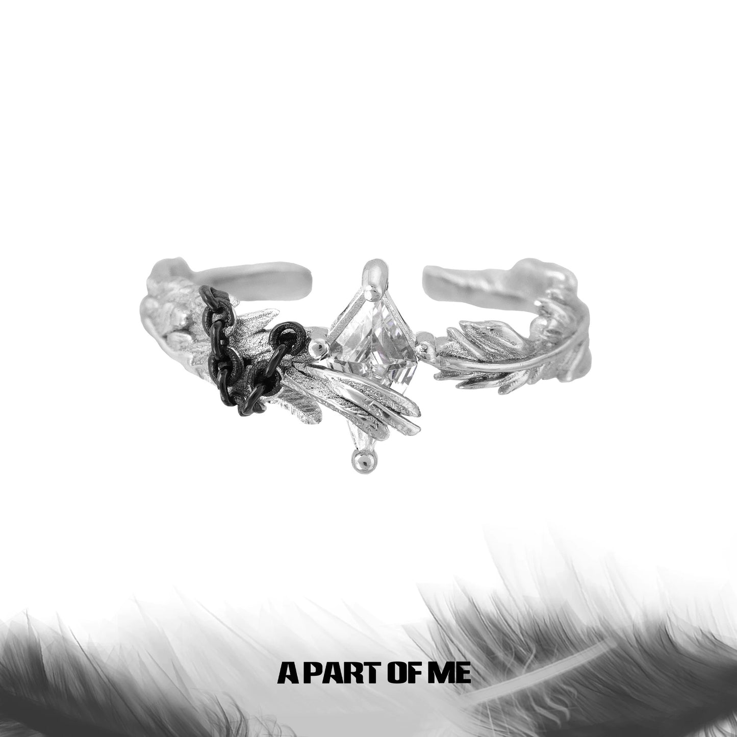 A Love Story Between a Dove and a Crow S925 Sterling Silver Couple Rings