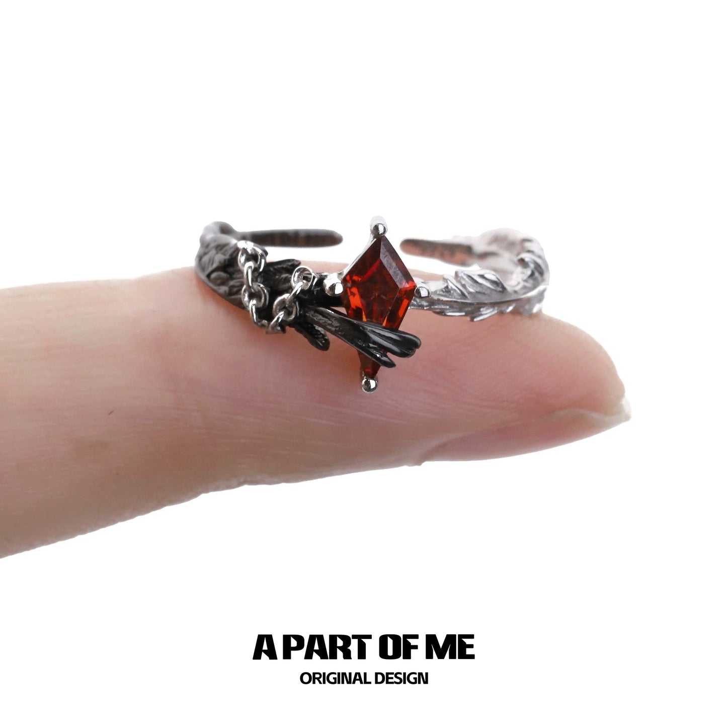 A Love Story Between a Dove and a Crow S925 Sterling Silver Couple Rings