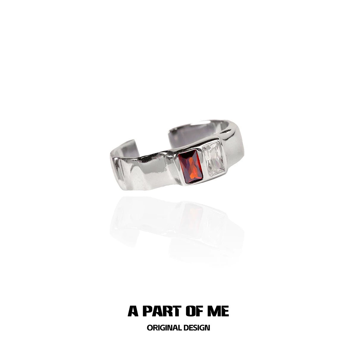 Dangerous Accomplice S925 Sterling Silver Red & White Zircon Ring