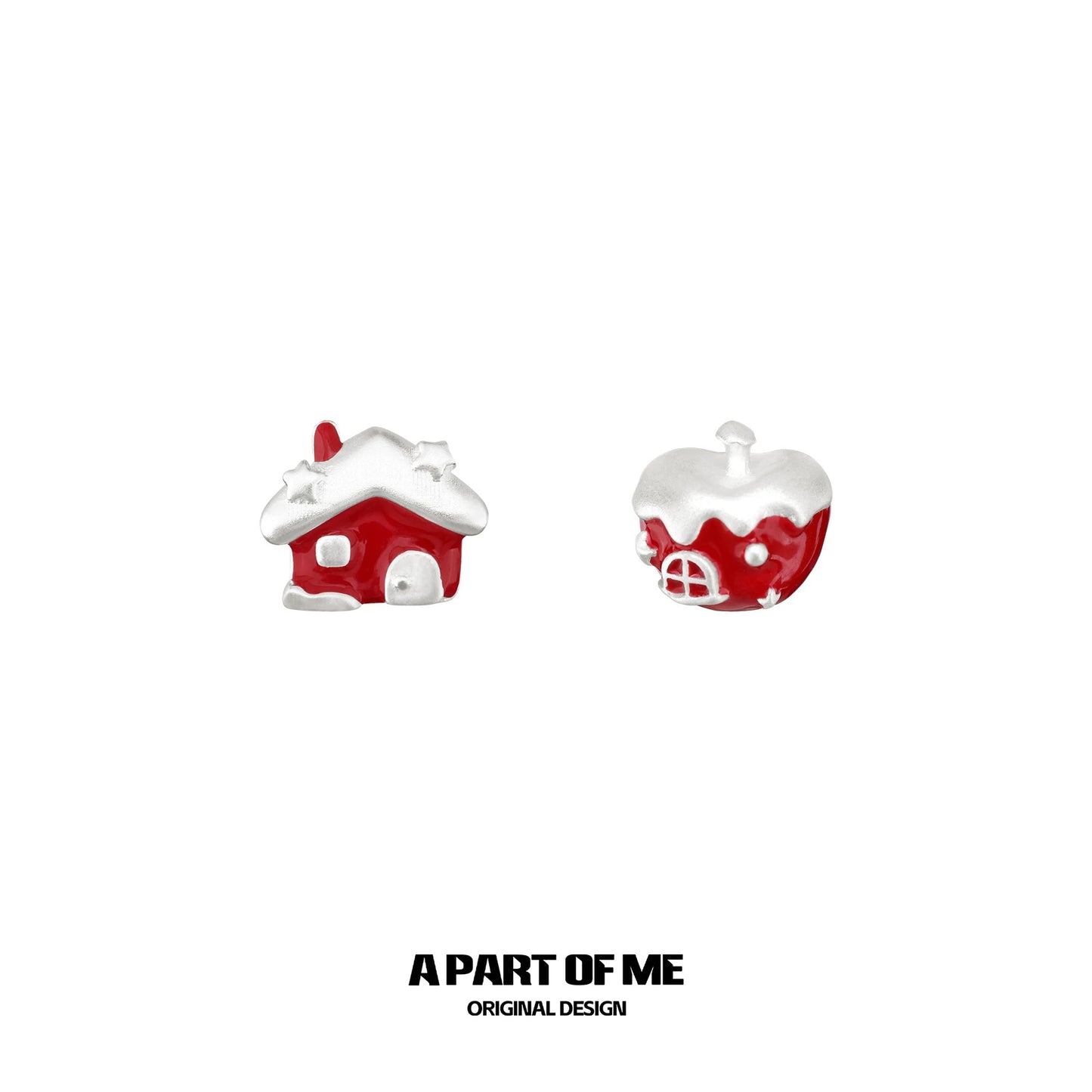 Snow Apple House 18K Platinum Plating Stud Earrings