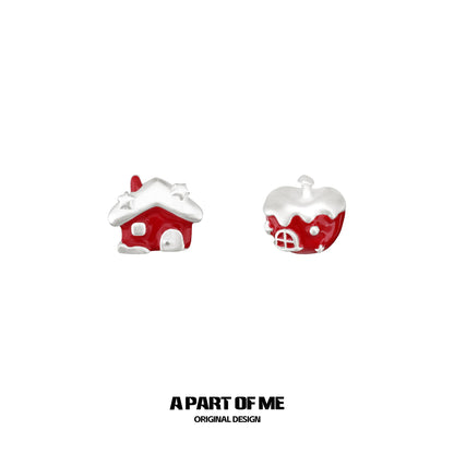 Snow Apple House 18K Platinum Plating Stud Earrings