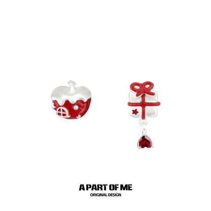 Snow Apple House 18K Platinum Plating Stud Earrings