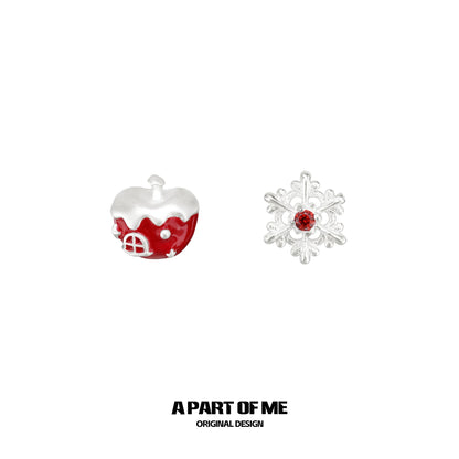 Snow Apple House 18K Platinum Plating Stud Earrings
