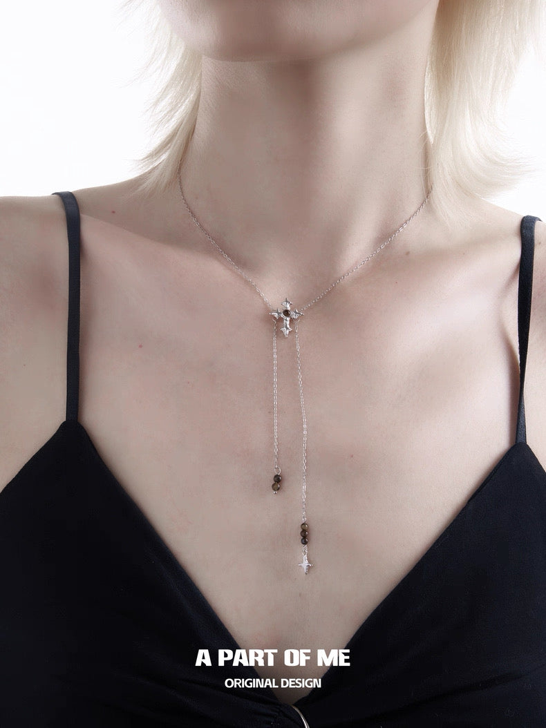 Tiger Eye Cross S925 Sterling Silver Necklace