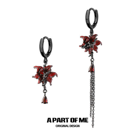 Datura Collection 18K Black Gold Plated Drop Earrings