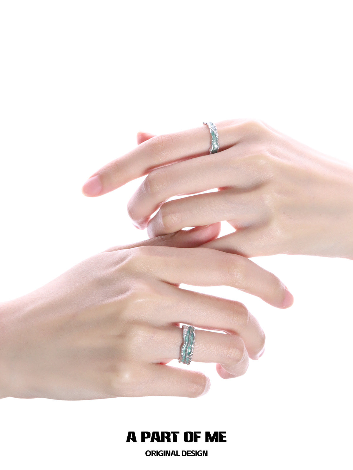Mint Collection S925 Sterling Silver Couple Rings