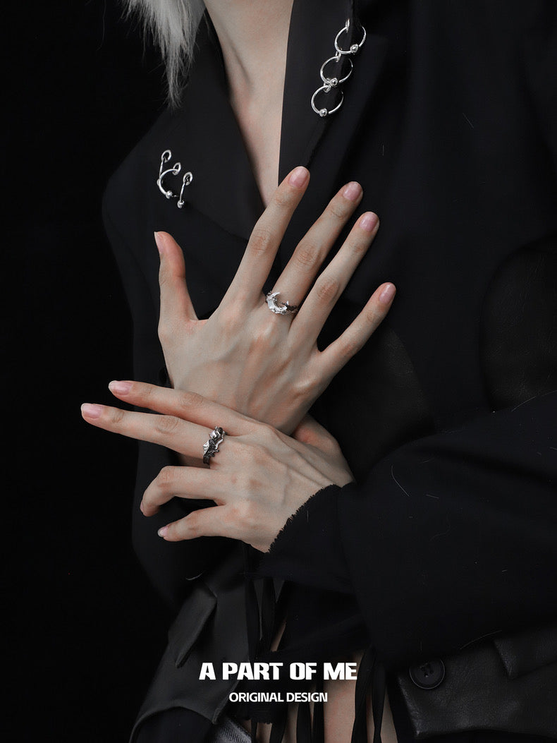 Sunrise & Moonset S925 Sterling Silver Couple Rings