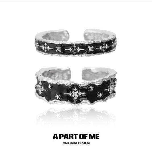 Night Sky S925 Sterling Silver Couple Rings