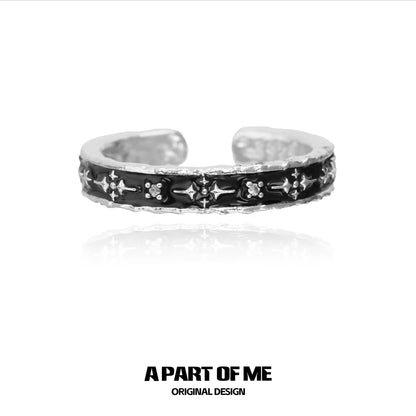 Night Sky S925 Sterling Silver Couple Rings