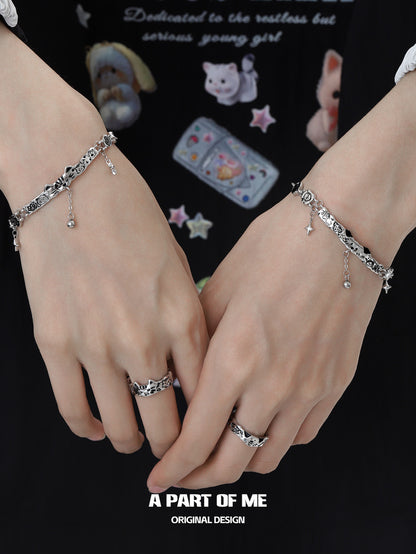 Graffiti Cat & Dog 18K Platinum Plating Slider Bracelet