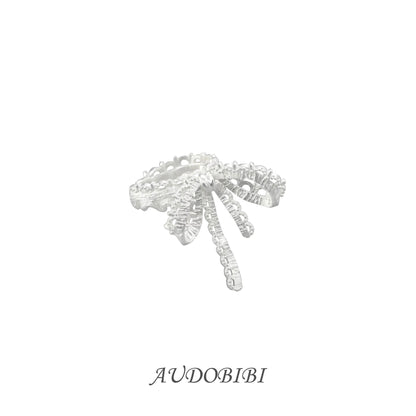 Dreaming in Lace 18K Platinum Plating Lace Ribbon Earcuffs