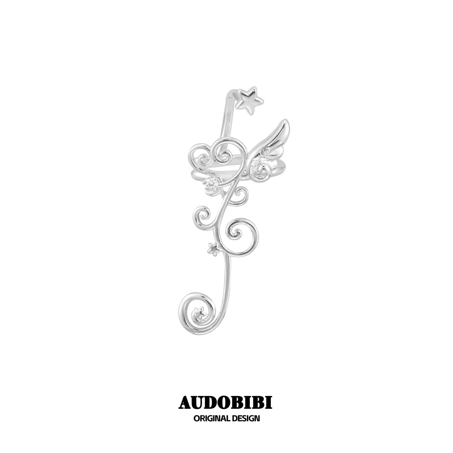 Melody Etude 18K Platinum Plating Silent Wings Earcuffs