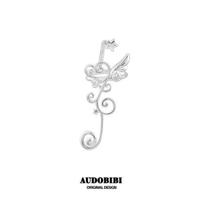 Melody Etude 18K Platinum Plating Silent Wings Earcuffs