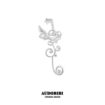Melody Etude 18K Platinum Plating Silent Wings Earcuffs