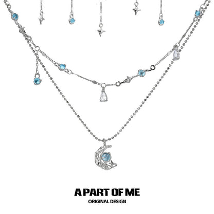Moonlight Faust 18K Platinum Plating Moon Zircon Choker & Necklace