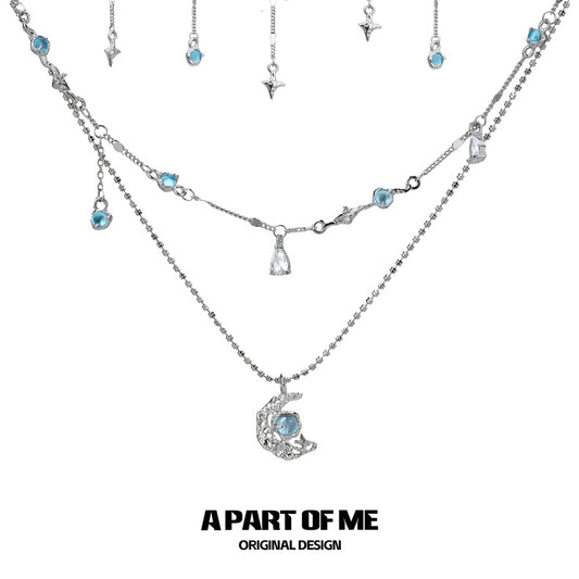 Moonlight Faust 18K Platinum Plating Moon Zircon Choker & Necklace