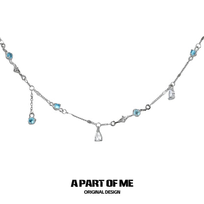 Moonlight Faust 18K Platinum Plating Moon Zircon Choker & Necklace