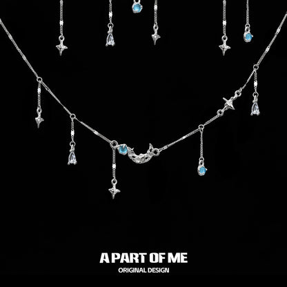 Moonlight Faust S925 Sterling Silver Moon Zircon Necklace