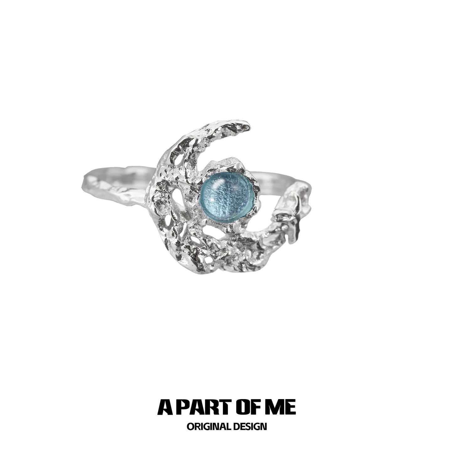 Moonlight Faust S925 Sterling Silver Moon Zircon Adjustable Rings