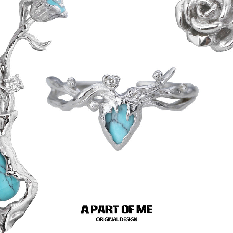 Bitter Heart S925 Sterling Silver Turquoise Rings
