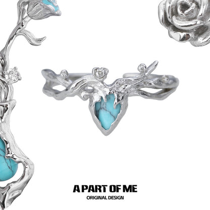 Bitter Heart S925 Sterling Silver Turquoise Rings