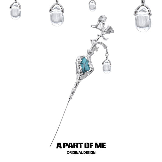Bitter Heart 18K Platinum Plating Turquoise Ear Hook Needle Earring