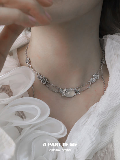 Aroma Series 18K Platinum Plating Agate Stone Necklace
