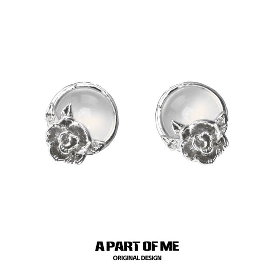 Aroma Series S925 Sterling Silver Agate Stone Mini Earrings
